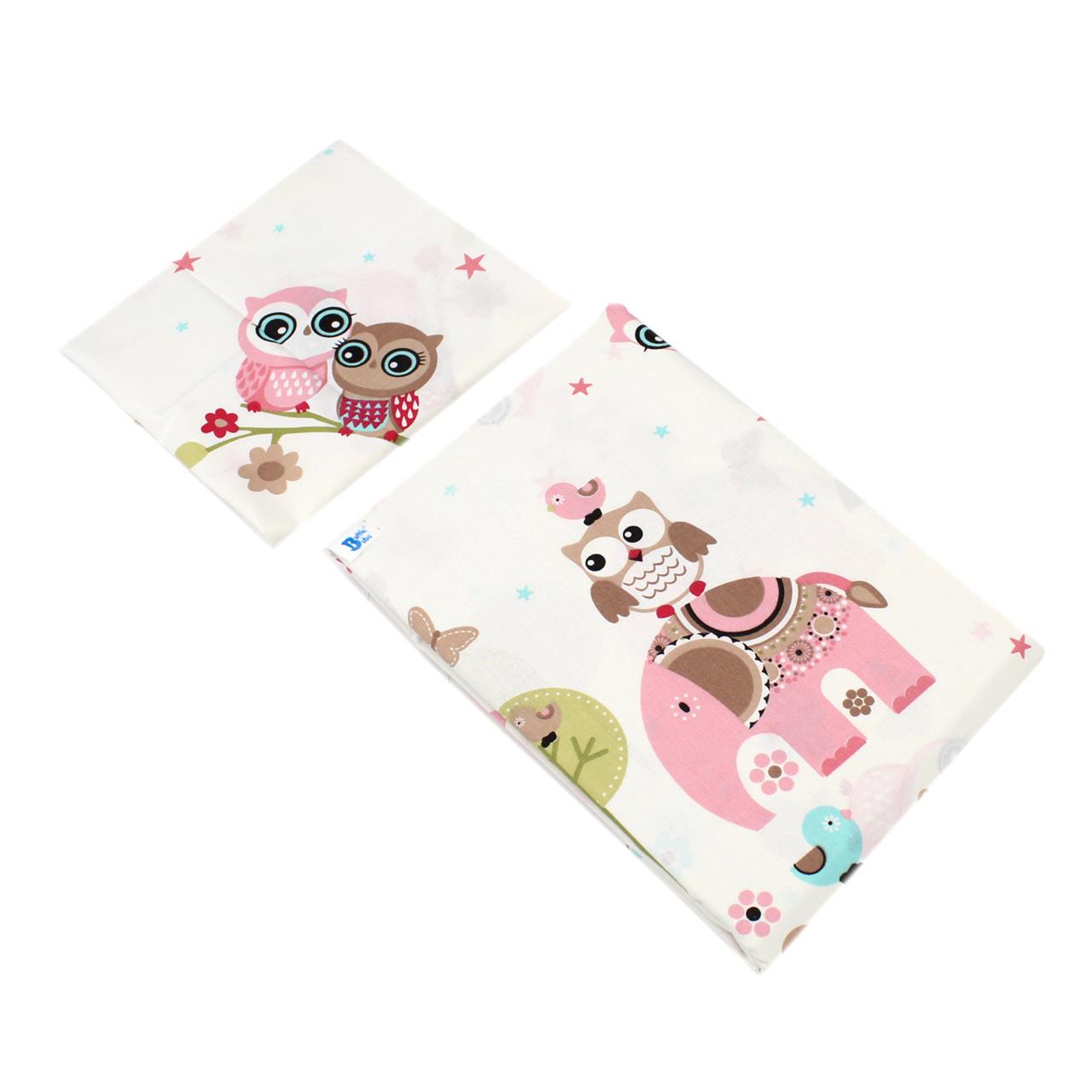 Poza Set Lenjerie Multicolor, Bumbac, 1 x Set lenjerie, 2, Fete, Bufnita, Capse - BL339 [3]