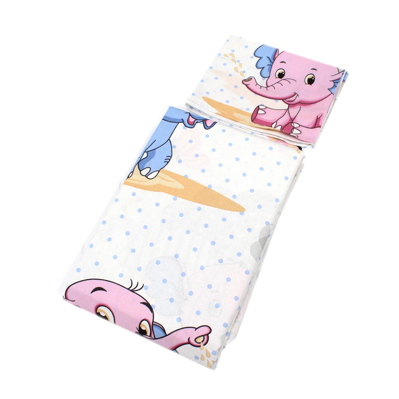 Poza Set Lenjerie Multicolor, Bumbac, 1 x Set lenjerie, 2, Fete, Elefant, Capse - BL341 [4]