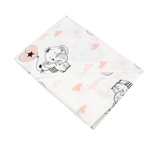 Poza Set Lenjerie Alb/Portocaliu, Bumbac, 1 x Set lenjerie, 2, Fete, Elefant, Capse - BL342 [1]