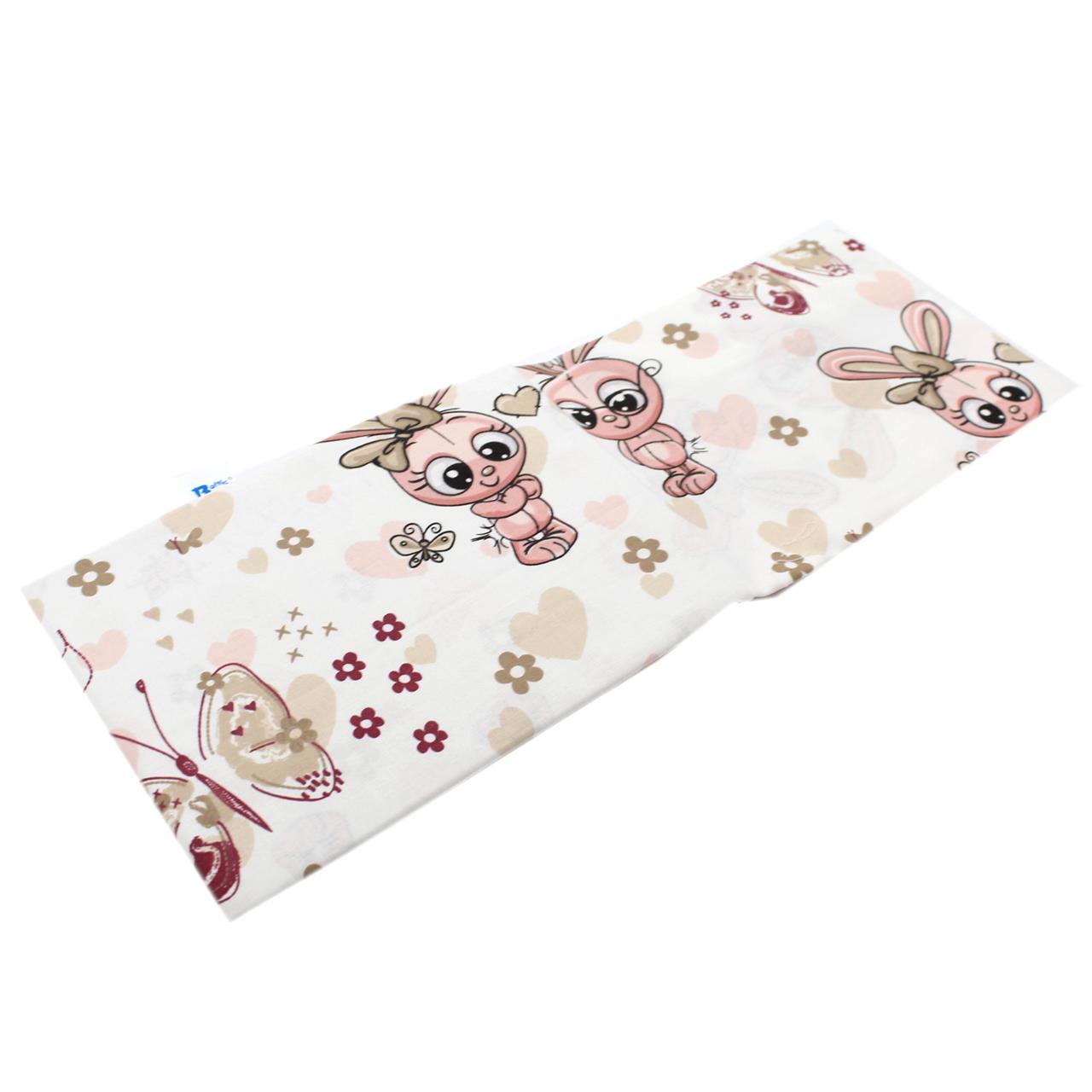 Poza Cearceaf Alb/Roz, Bumbac, 1 x Cearceaf, Iepuras, Banda elastica - BL353 [2]