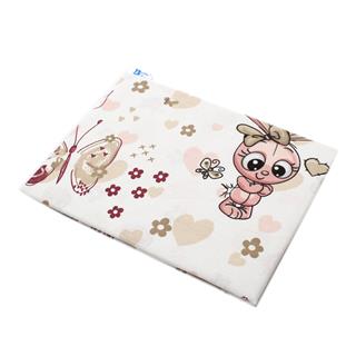 Poza Cearceaf Alb/Roz, Bumbac, 1 x Cearceaf, Iepuras, Banda elastica - BL353 [1]