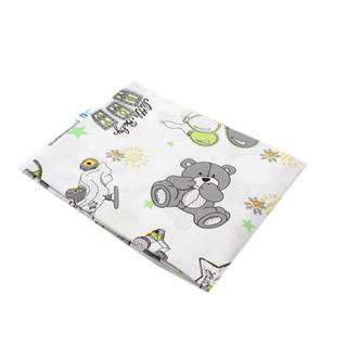 Poza Cearceaf Alb/Verde, Bumbac, 1 x Cearceaf, Ursulet, Banda elastica - BL359 [1]