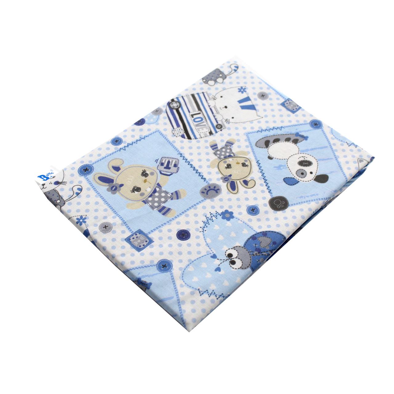 Poza Cearceaf Albastru, Bumbac, 1 x Cearceaf, Catelus, Banda elastica - BL388 [1]