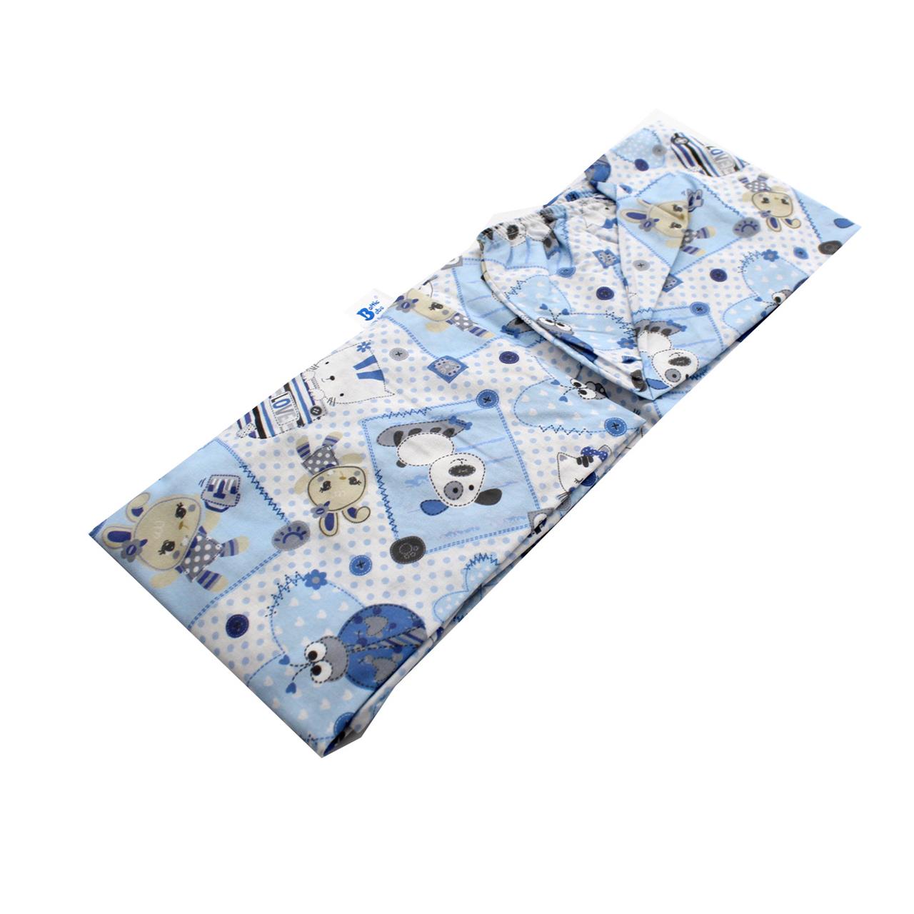 Poza Cearceaf Albastru, Bumbac, 1 x Cearceaf, Catelus, Banda elastica - BL388 [2]