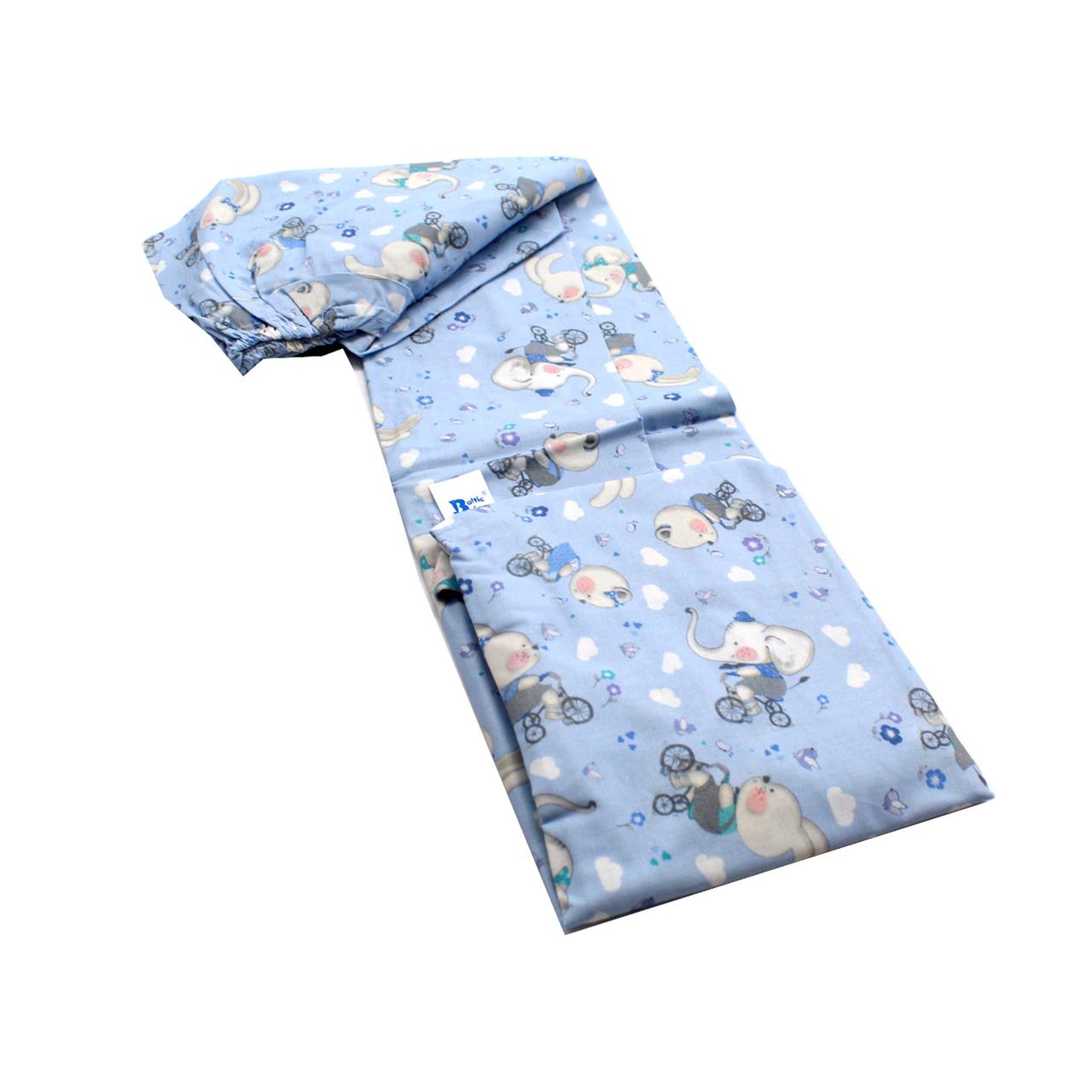 Poza Cearceaf Albastru, Bumbac, 1 x Cearceaf, Iepuras, Banda elastica - BL389 [2]