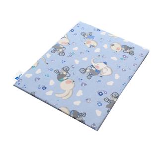 Poza Cearceaf Albastru, Bumbac, 1 x Cearceaf, Iepuras, Banda elastica - BL389 [1]