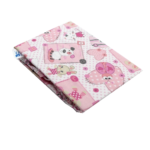 Poza Cearceaf Roz, Bumbac, 1 x Cearceaf, Catelus, Banda elastica - BL390 [1]