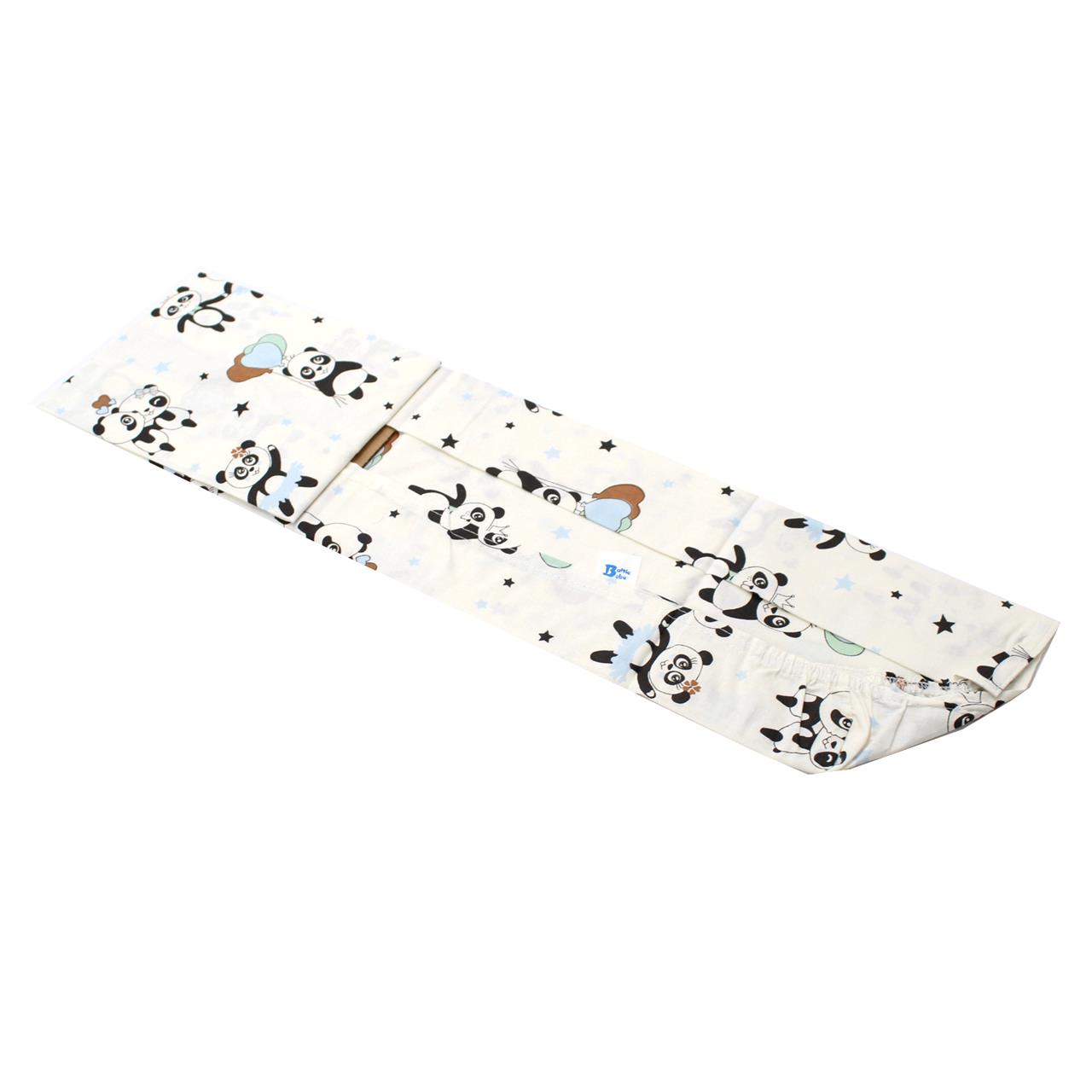 Poza Cearceaf Alb/Albastru, Bumbac, 1 x Cearceaf, Ursulet, Banda elastica - BL392 [2]