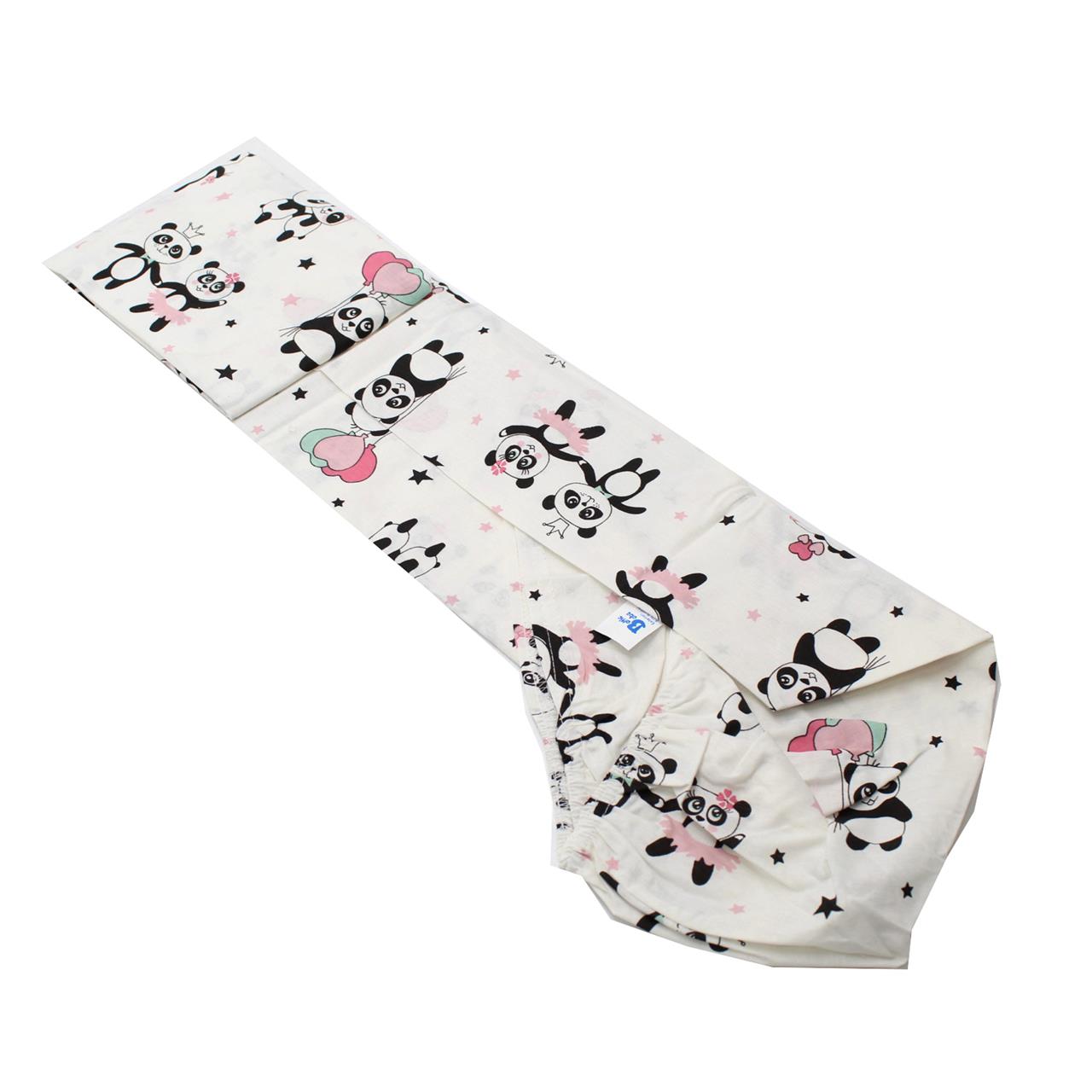 Poza Cearceaf Alb/Roz, Bumbac, 1 x Cearceaf, Ursulet, Banda elastica - BL393 [2]