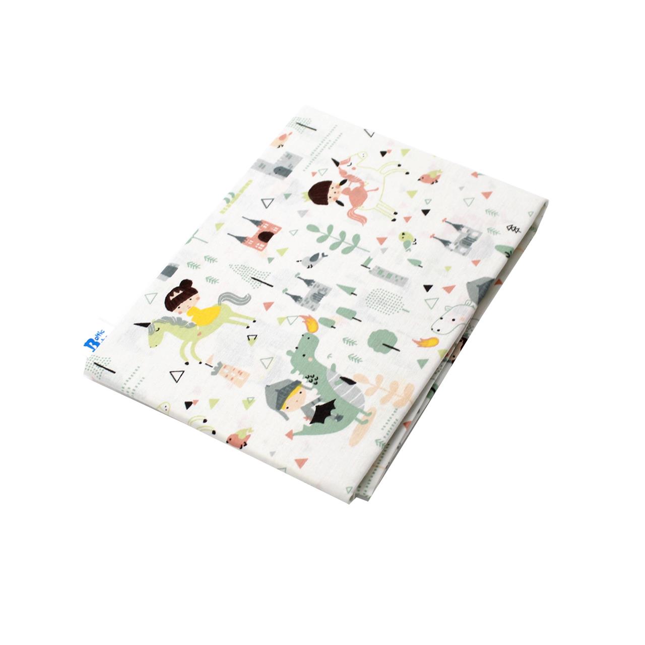 Poza Cearceaf Alb/Verde, Bumbac, 1 x Cearceaf, Der Regenbogenfisch, Banda elastica - BL395 [1]