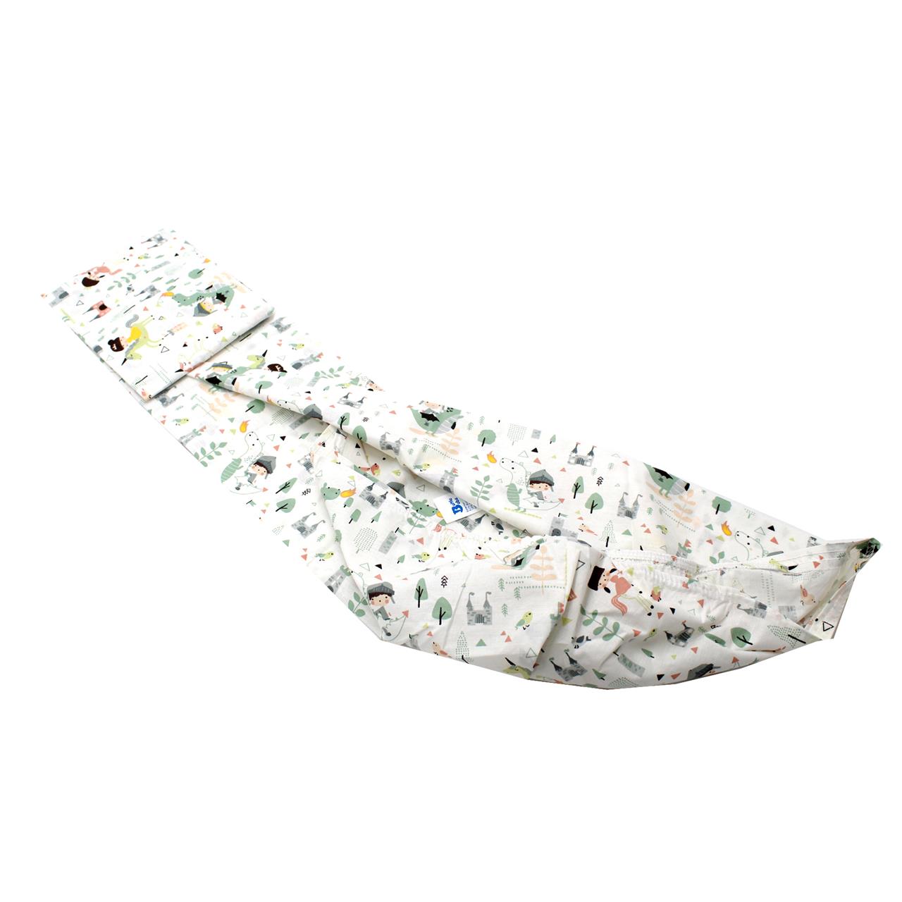 Poza Cearceaf Alb/Verde, Bumbac, 1 x Cearceaf, Der Regenbogenfisch, Banda elastica - BL395 [2]