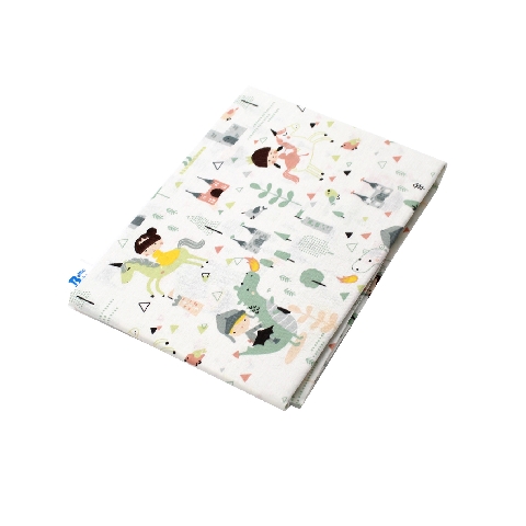 Poza Cearceaf Alb/Verde, Bumbac, 1 x Cearceaf, Der Regenbogenfisch, Banda elastica - BL395 [1]