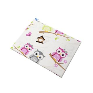 Poza Cearceaf Alb/Roz, Bumbac, 1 x Cearceaf, Bufnita, Banda elastica - BL396 [1]