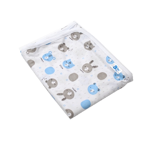 Poza Paturica Alb/Albastru/Gri, Bumbac, 0 +, Ursulet - BL397S [1]