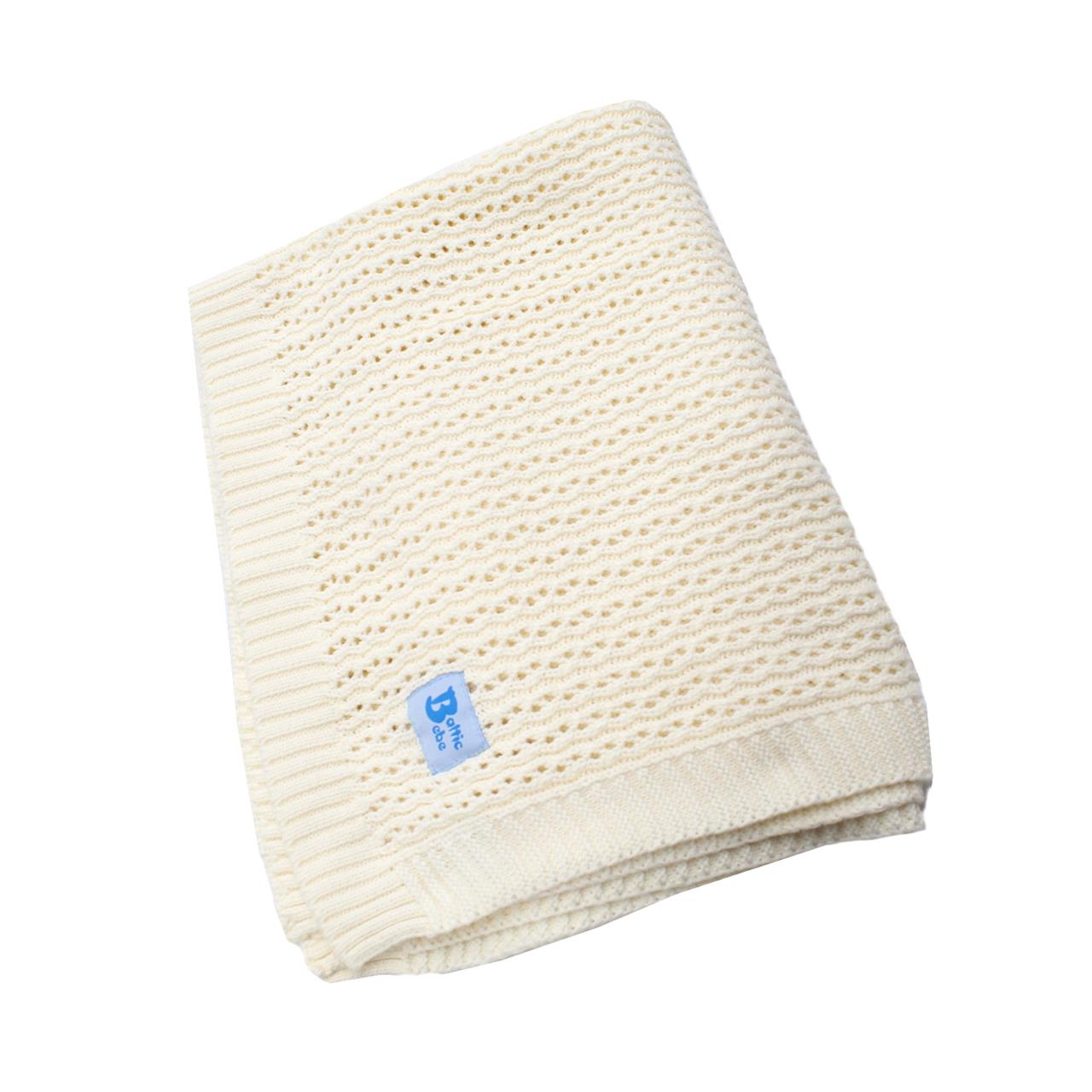 Poza Paturica Ecru, Bumbac, 0-2 ani, Snur - BL408 [2]