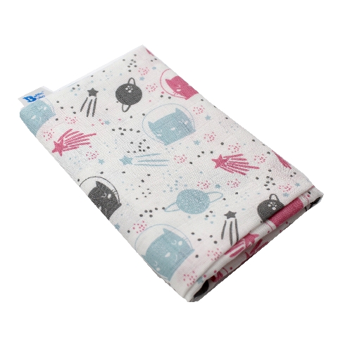 Poza Scutec Bumbac, Refolosibil, Alb/Roz, Baieti, Planete - BL434 [1]