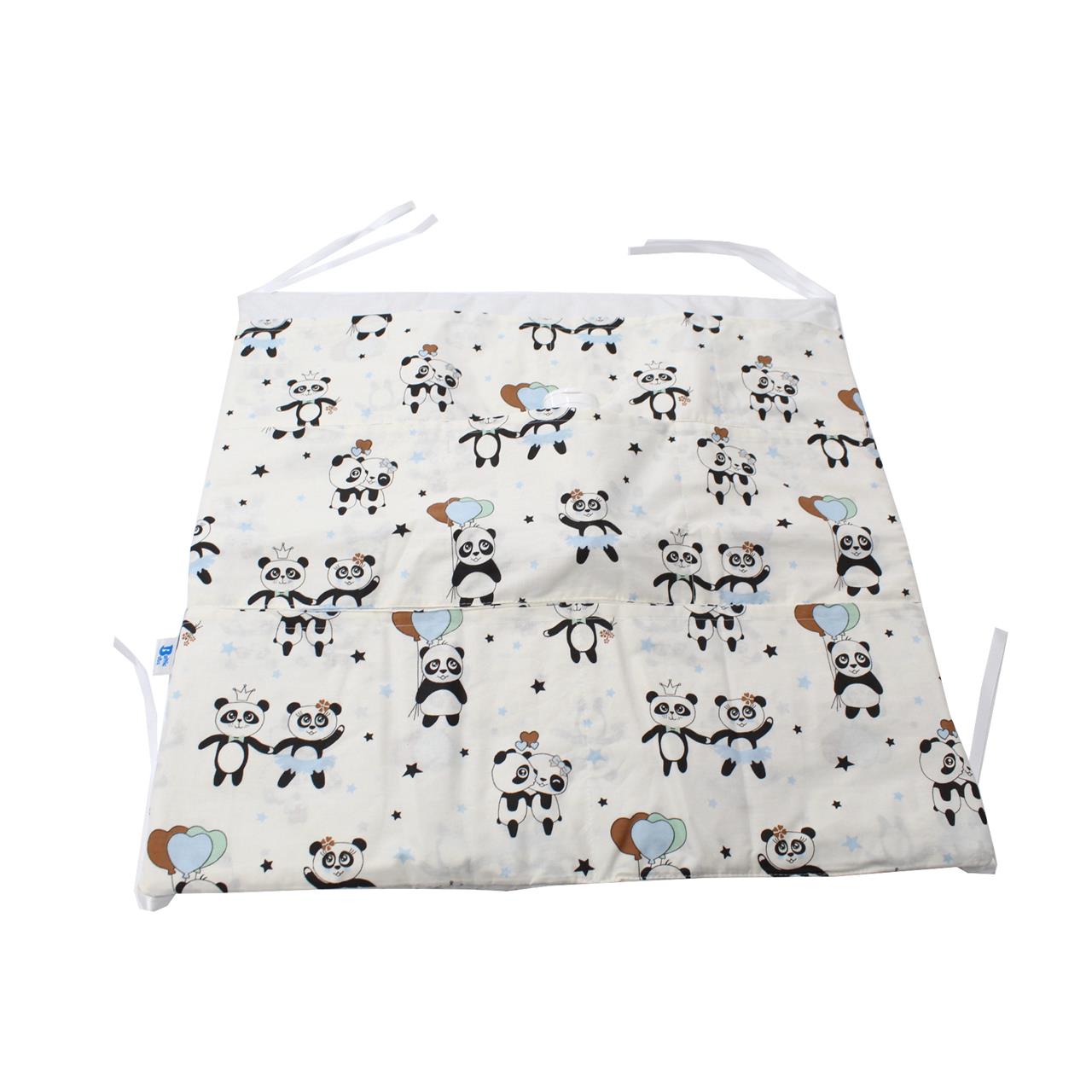 Poza Protectie Patut Multicolor, Bumbac, 1 x Buzunar, Urs panda, Siret - BL441 [1]