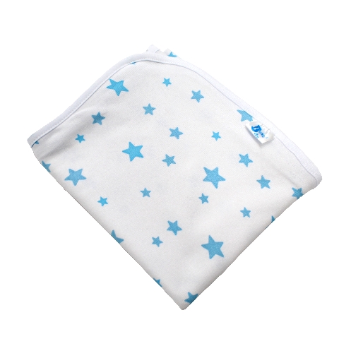 Poza Paturica Alb/Albastru, Bumbac, 0 +, Stelute - BL452 [1]
