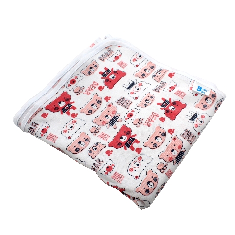 Poza Paturica Alb/Oranj, Bumbac, 0 +, Ursulet - BL453 [1]