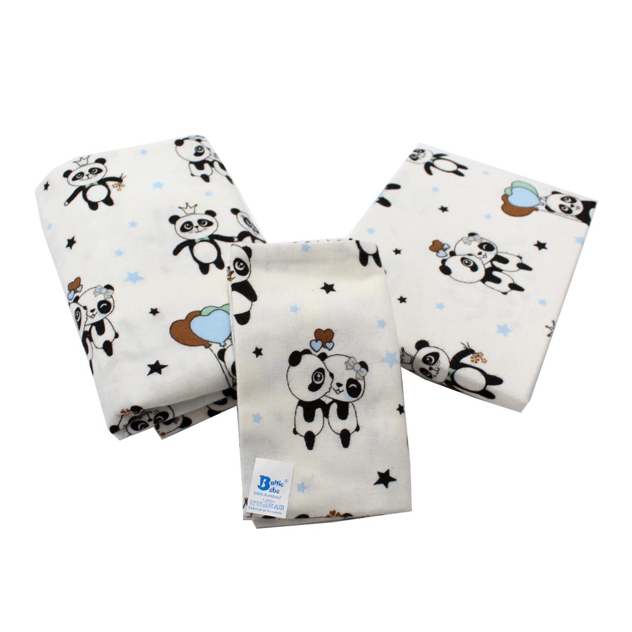 Poza Set Lenjerie Alb, Bumbac, 3, Baieti, Ursul Panda, Capse - BL456 [1]