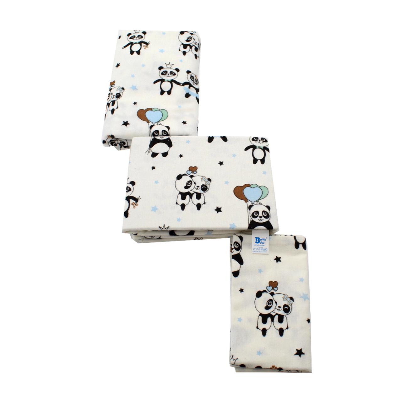 Poza Set Lenjerie Alb, Bumbac, 3, Baieti, Ursul Panda, Capse - BL456 [2]