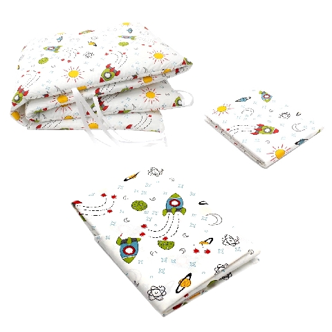 Poza Set Lenjerie Multicolor, Bumbac, 4, Baieti, Planete - BL464 [1]