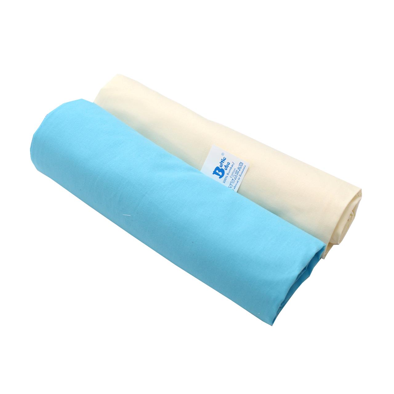 Poza Cearceaf Albastru/Galben, Bumbac, 2 x Cearceaf, Universal, Banda elastica - BL467 [1]