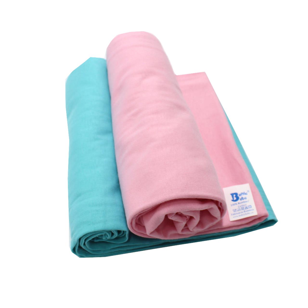 Poza Cearceaf Roz/Bleu, Bumbac, 2 x Cearceaf, Universal, Banda elastica - BL472 [2]