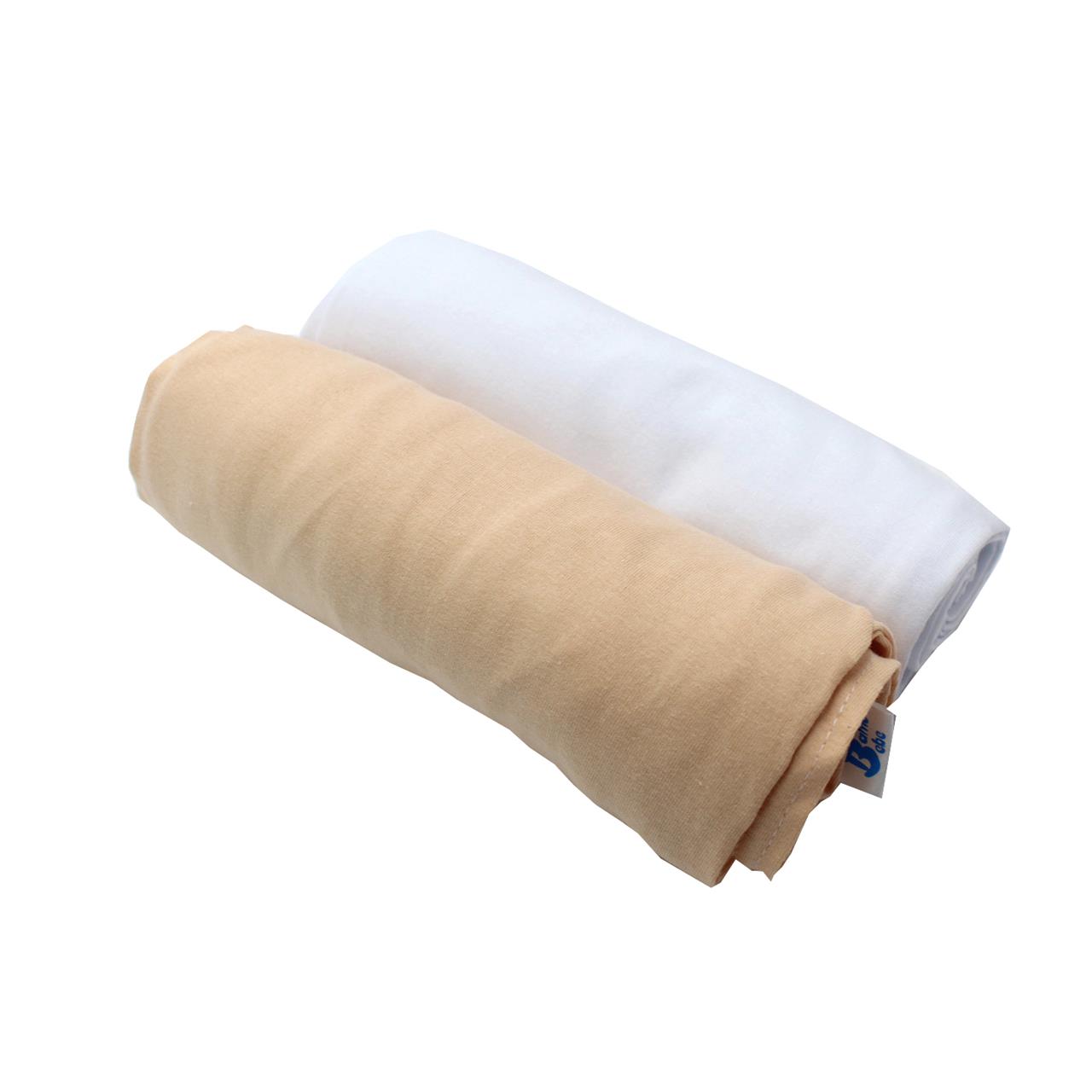 Poza Cearceaf Alb/Bej, Bumbac, 2 x Cearceaf, Universal, Banda elastica - BL480 [2]