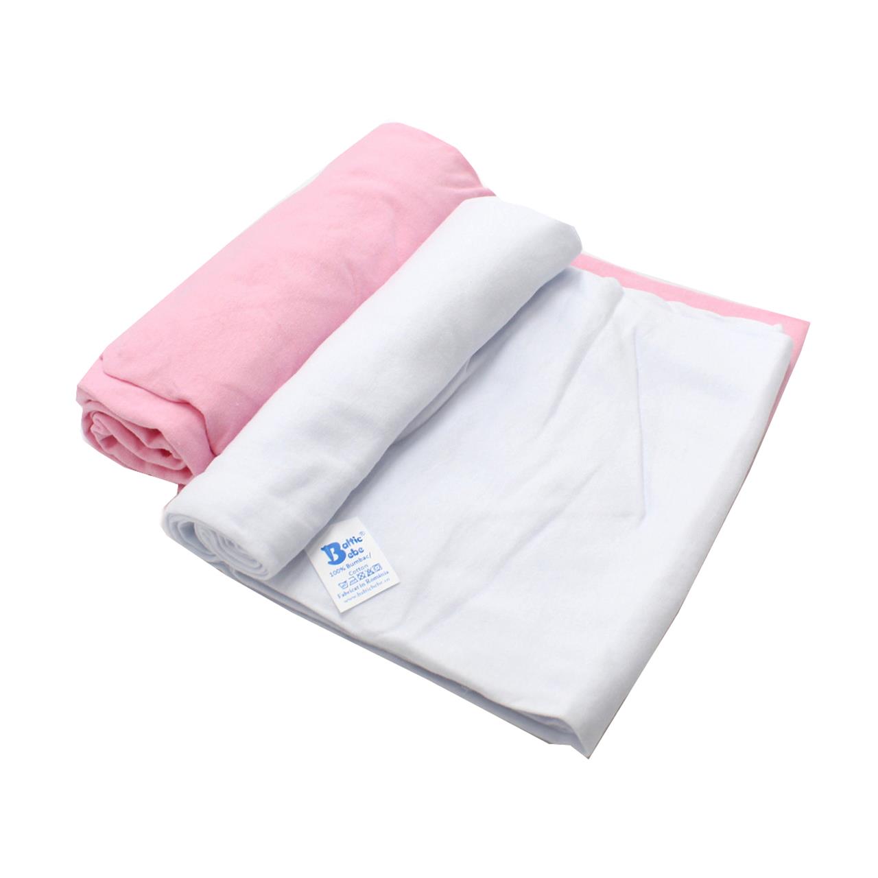 Poza Cearceaf Alb/Roz, Bumbac, 2 x Cearceaf, Universal, Banda elastica - BL483 [2]