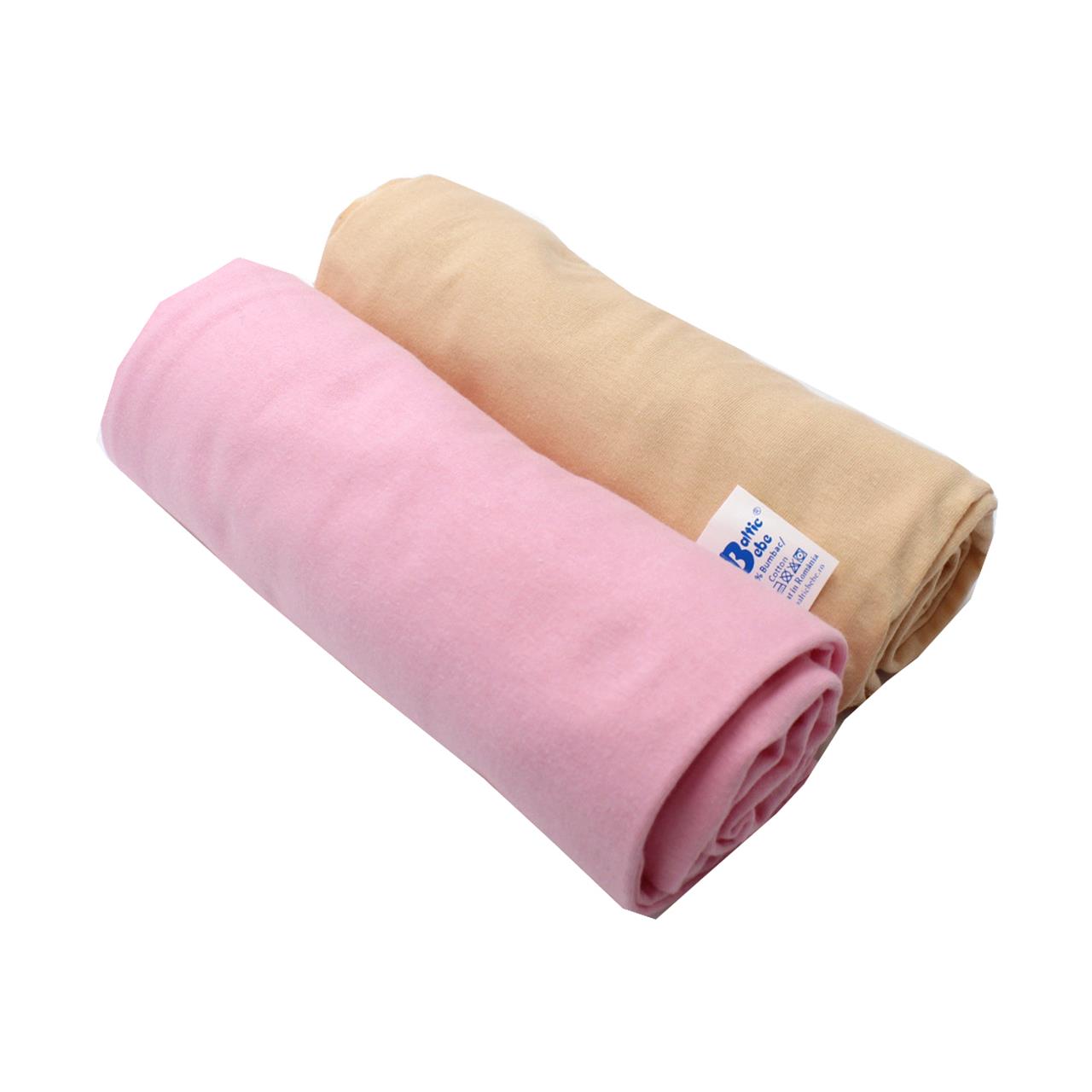 Poza Cearceaf Crem/Roz, Bumbac, 2 x Cearceaf, Universal, Banda elastica - BL484 [1]