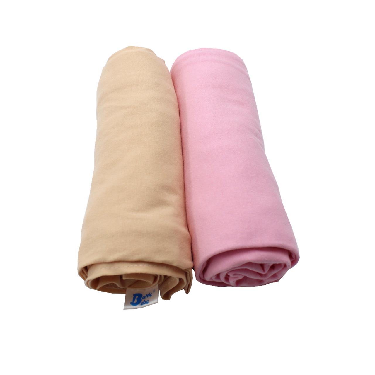 Poza Cearceaf Crem/Roz, Bumbac, 2 x Cearceaf, Universal, Banda elastica - BL484 [3]