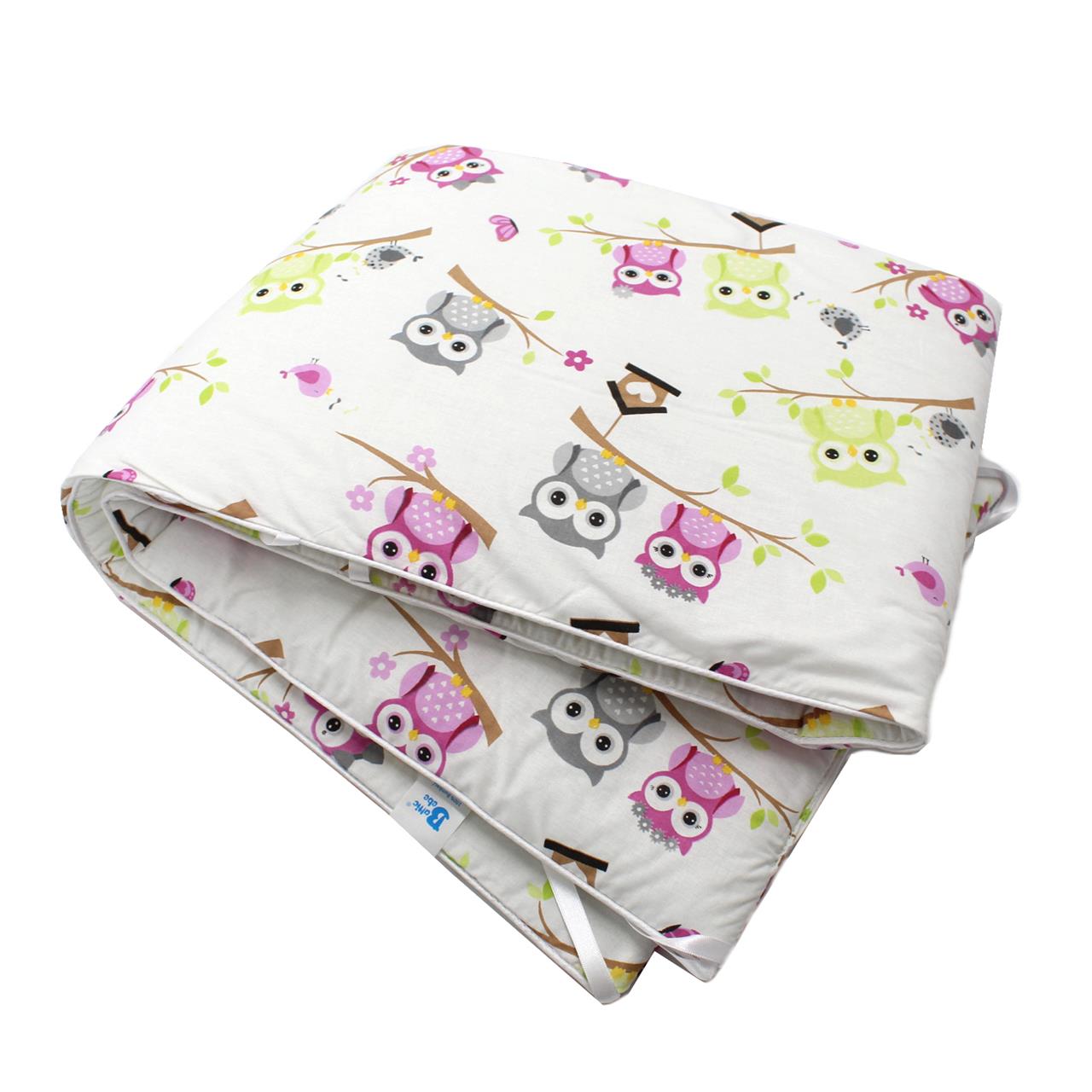 Poza Protectie Patut Multicolor, Bumbac, 2 x Aparatori laterale, Bufnita - BL490 [1]