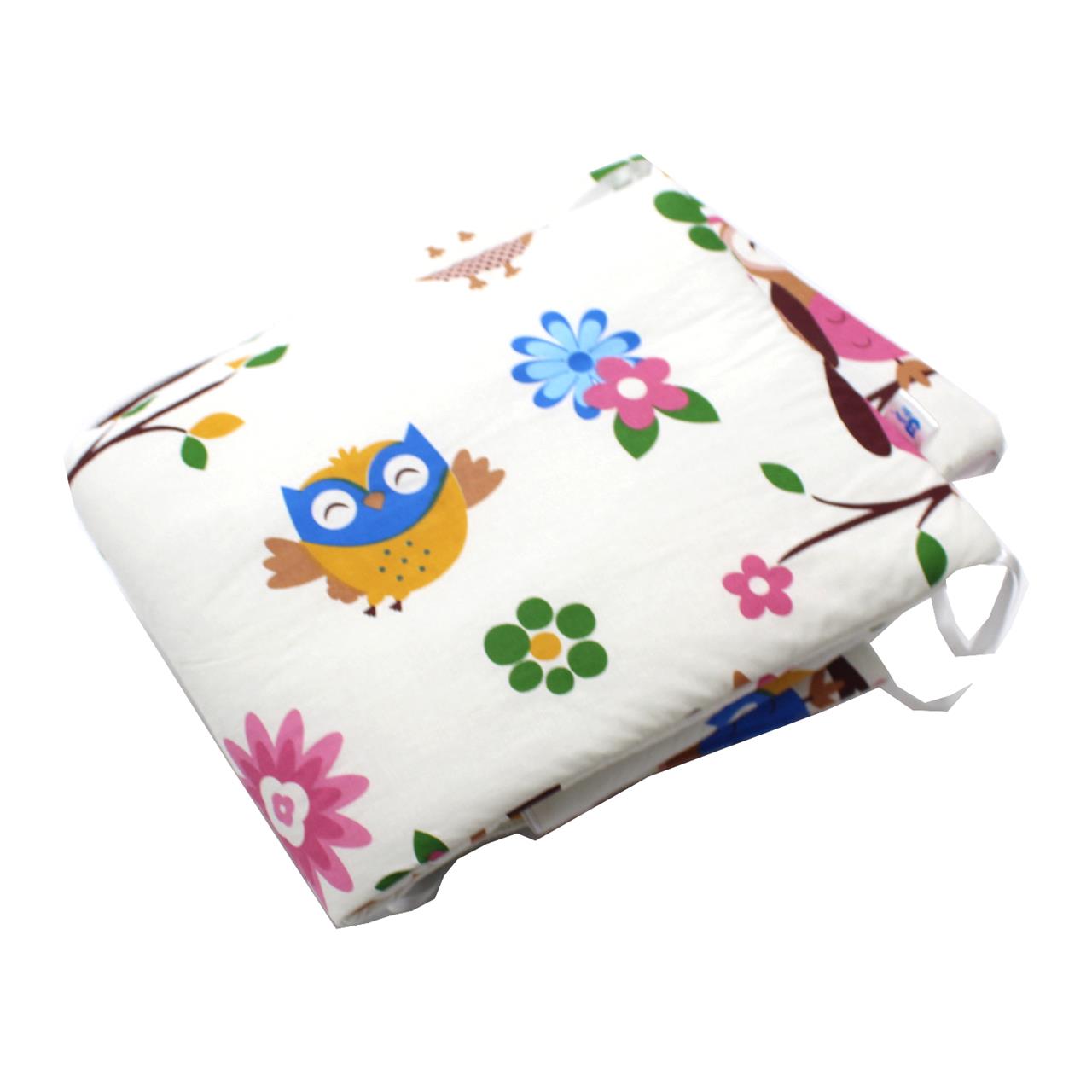 Poza Protectie Patut Multicolor, Bumbac, 2 x Aparatori laterale, Bufnita - BL491 [2]