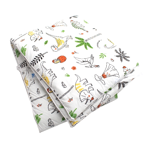 Poza Protectie Patut Multicolor, Bumbac, 2 x Aparatori laterale, Dinozauri - BL492 [1]
