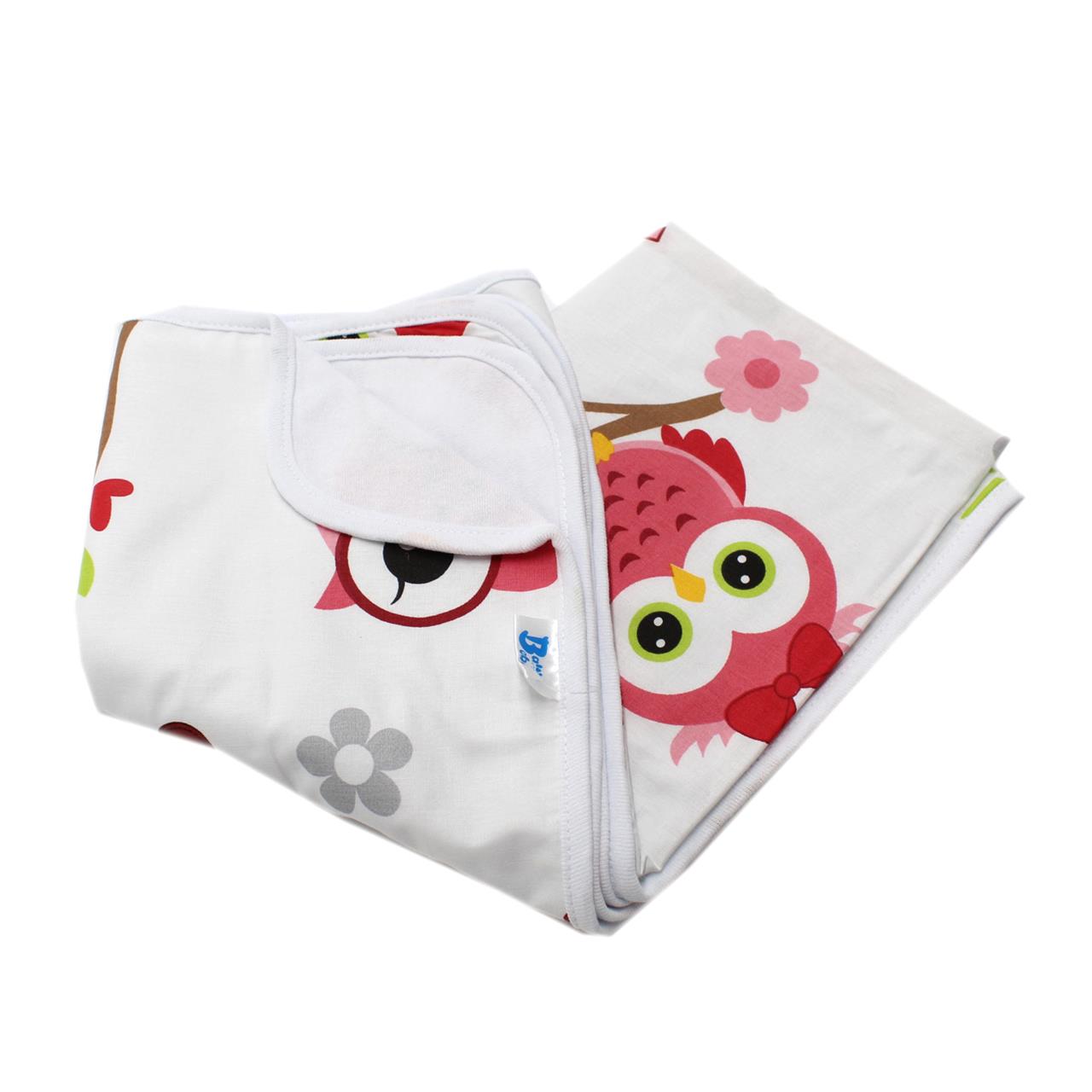 Poza Paturica Alb/Rosu, Bumbac, 0 +, Bufnita - BL495 [1]