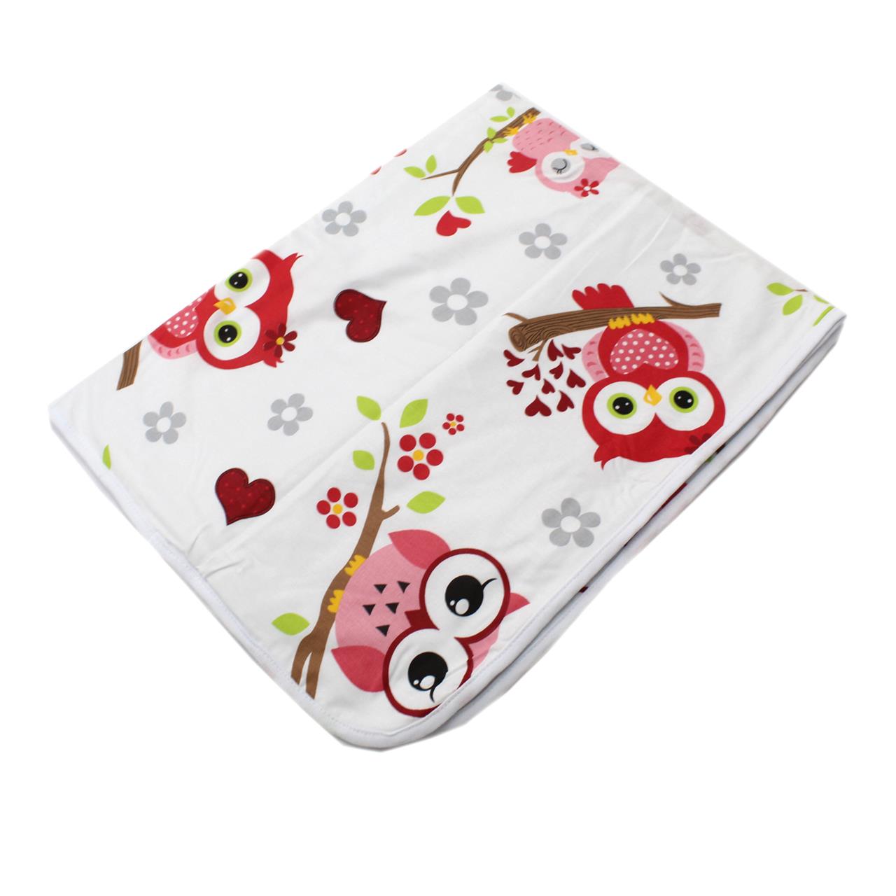 Poza Paturica Alb/Rosu, Bumbac, 0 +, Bufnita - BL495 [2]