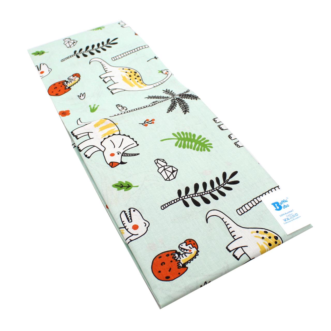 Poza Cearceaf Verde, Bumbac, Dinozauri, Banda elastica - BL522 [2]