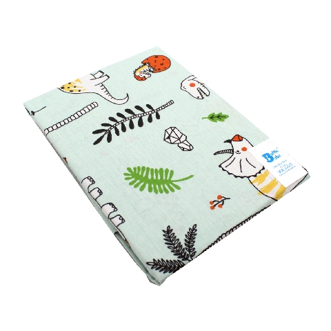 Poza Cearceaf Verde, Bumbac, Dinozauri, Banda elastica - BL522 [1]