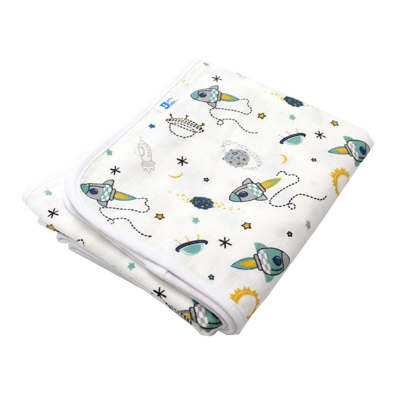 Poza Paturica Alb, Bumbac, 0 +, Planete - BL562S [1]