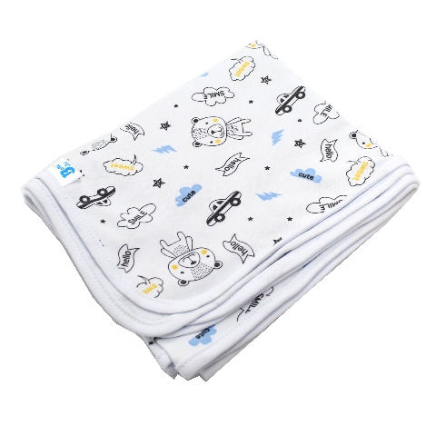 Poza Paturica Alb, Bumbac, 0 +, Stelute - BL588 [1]