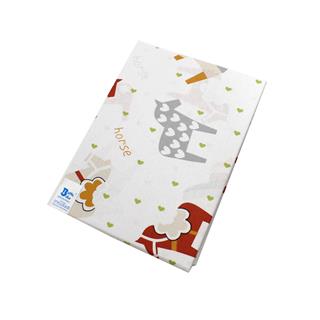 Poza Cearceaf Alb/Portocaliu, Bumbac, 1 x Cearceaf, Caluti, Banda elastica - BL597 [1]