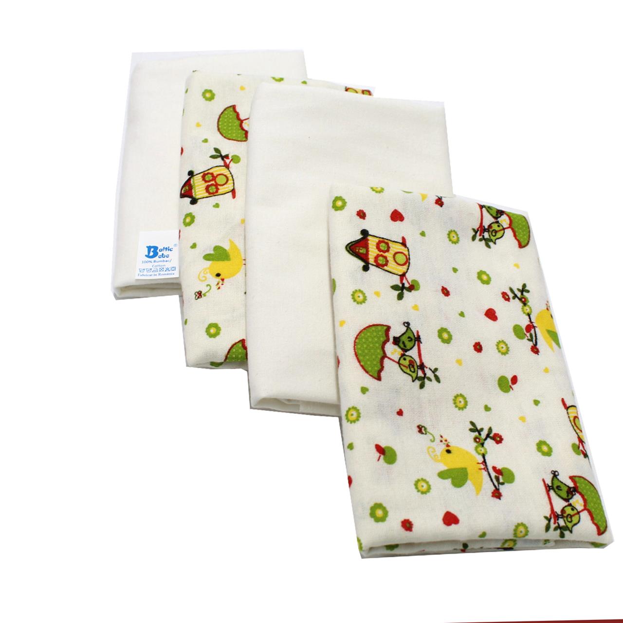 Poza Scutec Bumbac, Refolosibil, Alb/Verde, Fete, Pasarele - BL600 [2]