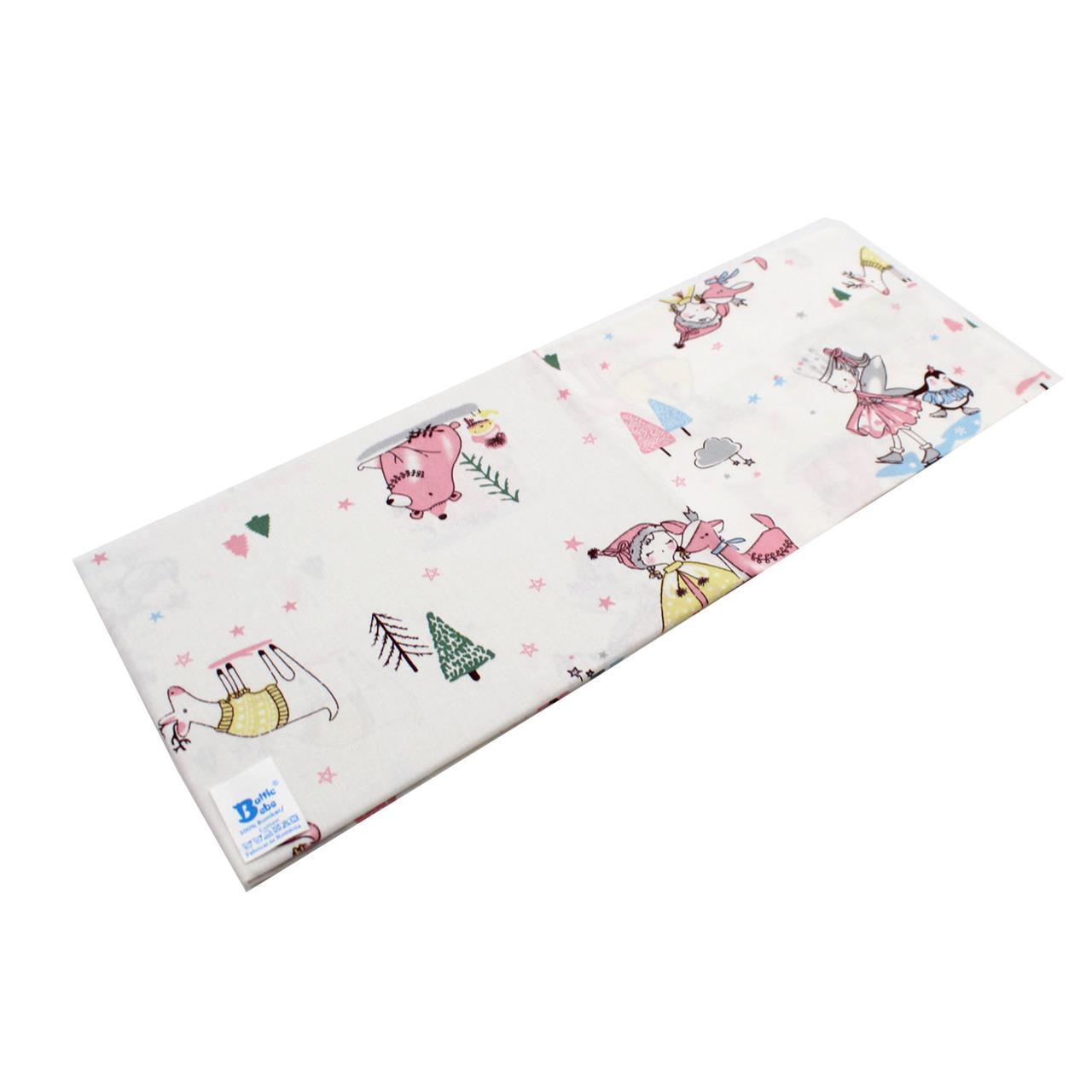 Poza Cearceaf Alb/Roz, Bumbac, 1 x Cearceaf, Cerb, Banda elastica - BL608 [2]