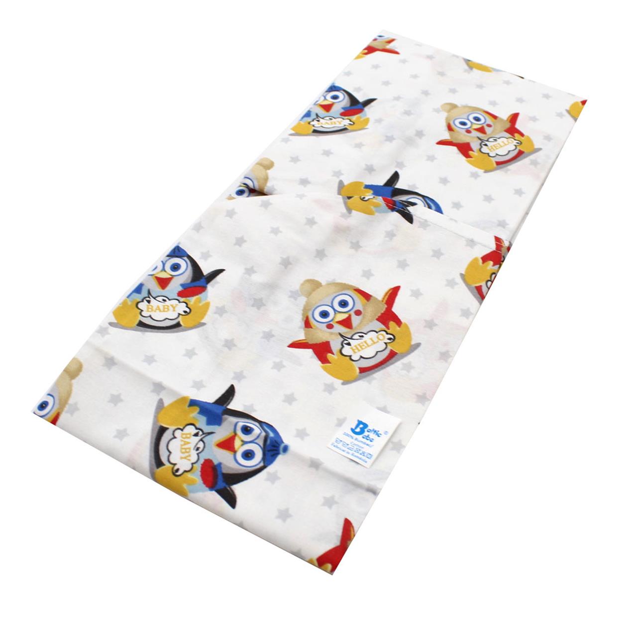 Poza Cearceaf Alb/Roz, Bumbac, 1 x Cearceaf, Pinguin, Banda elastica - BL611 [2]