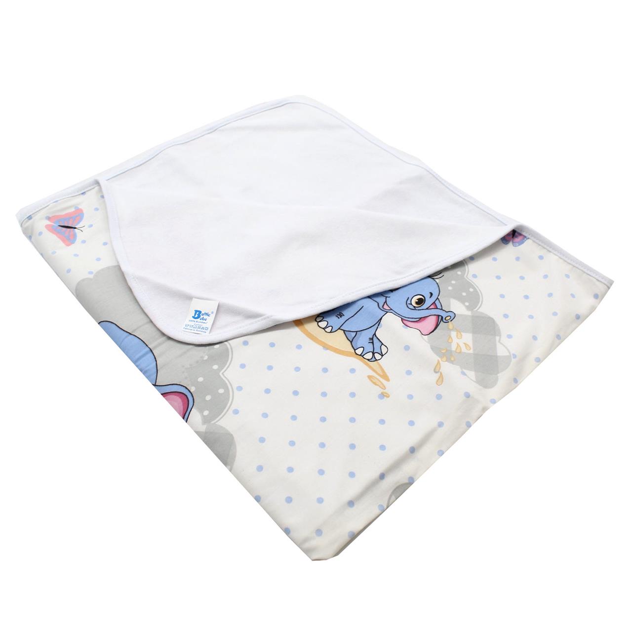 Poza Paturica Alb/Albastru, Bumbac, 0 +, Elefant - BL612 [2]