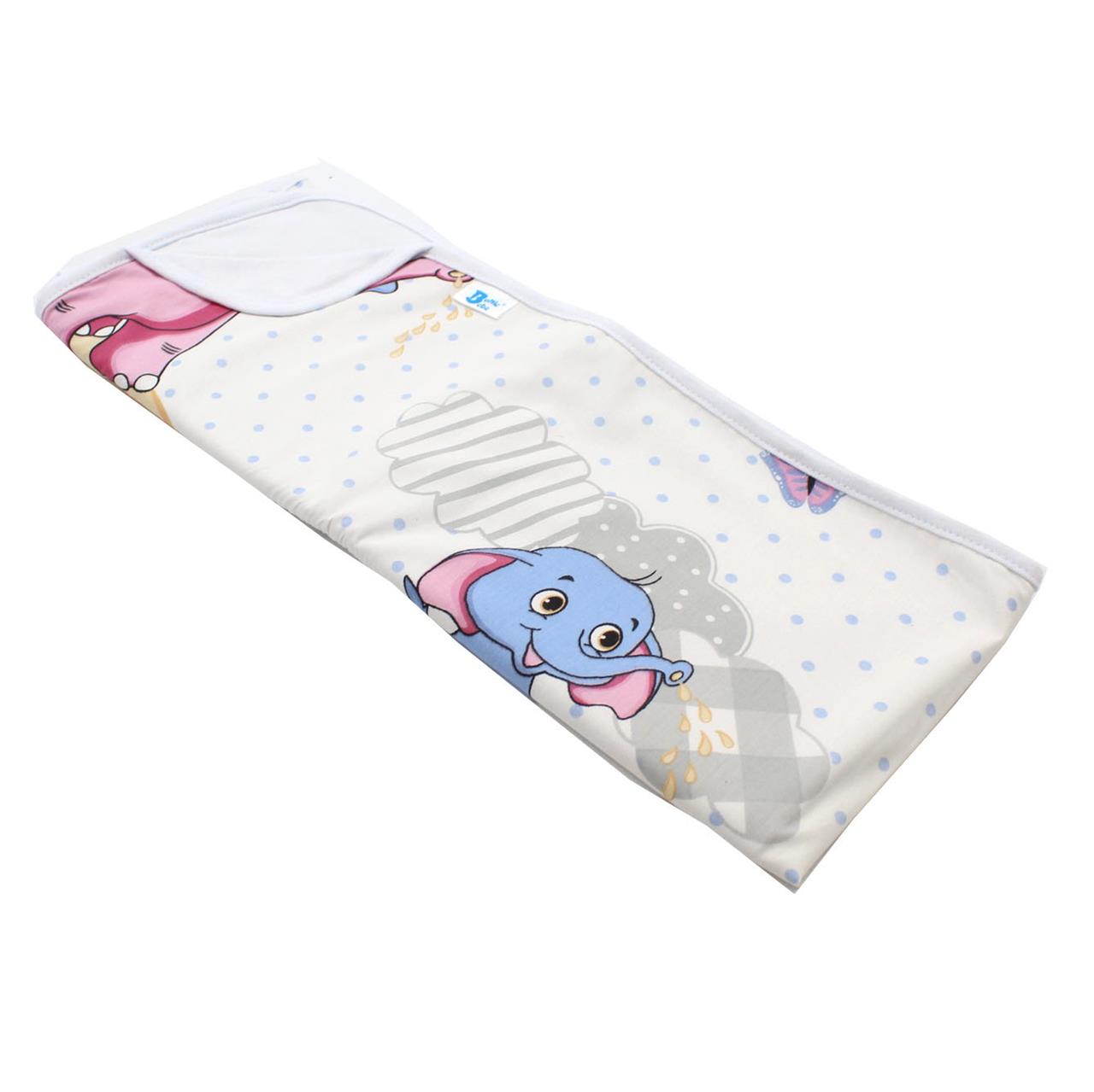 Poza Paturica Alb/Albastru, Bumbac, 0 +, Elefant - BL612 [3]