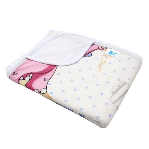 Poza Paturica Alb/Albastru, Bumbac, 0 +, Elefant - BL612 [1]