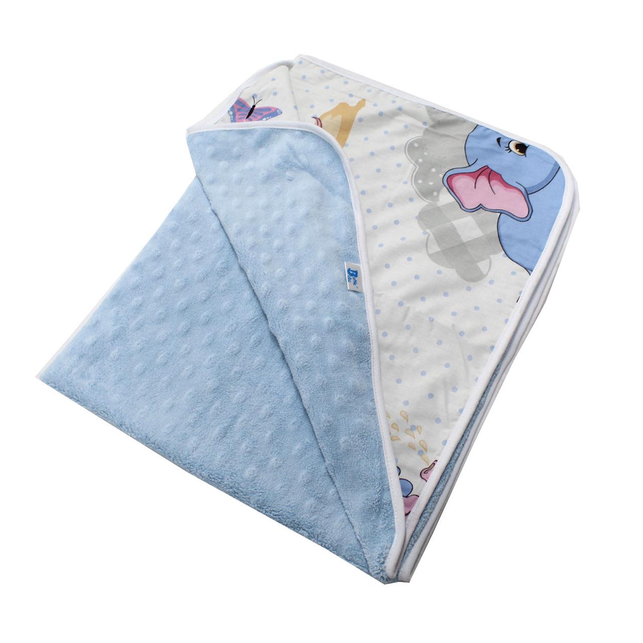 Poza Paturica Roz/Albastru, Bumbac, 0 +, Elefant - BL621 [3]