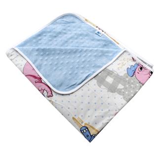 Poza Paturica Roz/Albastru, Bumbac, 0 +, Elefant - BL621 [1]